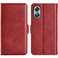 Oppo A17 Hoesje, MobyDefend Luxe Wallet Book Case (Sluiting Zijkant), Rood