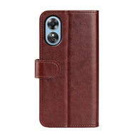 Oppo A17 Hoesje, MobyDefend Wallet Book Case (Sluiting Achterkant), Bruin