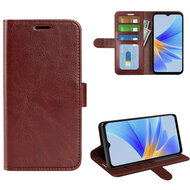 Oppo A17 Hoesje, MobyDefend Wallet Book Case (Sluiting Achterkant), Bruin