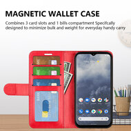 Oppo A17 Hoesje, MobyDefend Wallet Book Case (Sluiting Achterkant), Rood