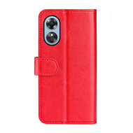 Oppo A17 Hoesje, MobyDefend Wallet Book Case (Sluiting Achterkant), Rood