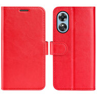 Oppo A17 Hoesje, MobyDefend Wallet Book Case (Sluiting Achterkant), Rood