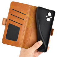 Oppo Reno 8 Lite Hoesje - MobyDefend Luxe Wallet Book Case (Sluiting Zijkant) - Lichtbruin