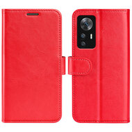 Xiaomi 12T / 12T Pro Hoesje - MobyDefend Wallet Book Case (Sluiting Achterkant) - Rood