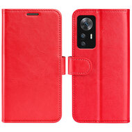 Xiaomi 12T / 12T Pro Hoesje, MobyDefend Wallet Book Case (Sluiting Achterkant), Rood