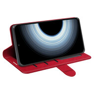 Xiaomi 12T / 12T Pro Hoesje - MobyDefend Wallet Book Case (Sluiting Achterkant) - Rood