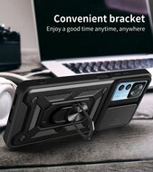 Xiaomi 12T / 12T Pro Hoesje - MobyDefend Pantsercase Met Draaibare Ring - Rood
