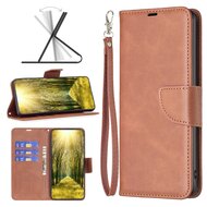 Xiaomi Redmi 10A Hoesje, MobyDefend Wallet Book Case Met Koord, Bruin