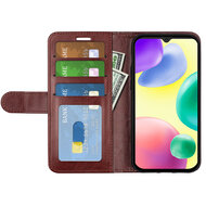 Xiaomi Redmi 10A Hoesje - MobyDefend Wallet Book Case (Sluiting Achterkant) - Bruin