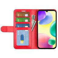 Xiaomi Redmi 10A Hoesje - MobyDefend Wallet Book Case (Sluiting Achterkant) - Rood