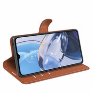 Motorola Moto E22 / E22i Hoesje - MobyDefend Kunstleren Wallet Book Case (Sluiting Voorkant) - Bruin