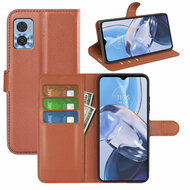 Motorola Moto E22 / E22i Hoesje, MobyDefend Kunstleren Wallet Book Case (Sluiting Voorkant), Bruin