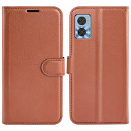 Motorola Moto E22 / E22i Hoesje, MobyDefend Kunstleren Wallet Book Case (Sluiting Voorkant), Bruin