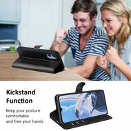Motorola Moto E22 / E22i Hoesje - MobyDefend Kunstleren Wallet Book Case (Sluiting Voorkant) - Bruin