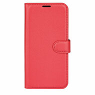 Motorola Moto E22 / E22i Hoesje, MobyDefend Kunstleren Wallet Book Case (Sluiting Voorkant), Rood