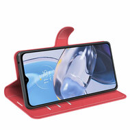 Motorola Moto E22 / E22i Hoesje - MobyDefend Kunstleren Wallet Book Case (Sluiting Voorkant) - Rood