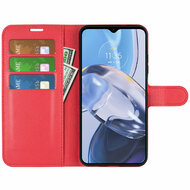 Motorola Moto E22 / E22i Hoesje - MobyDefend Kunstleren Wallet Book Case (Sluiting Voorkant) - Rood