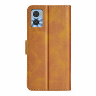 Motorola Moto E22 / E22i Hoesje, MobyDefend Luxe Wallet Book Case (Sluiting Zijkant), Lichtbruin