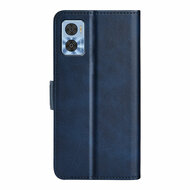 Motorola Moto E22 / E22i Hoesje, MobyDefend Luxe Wallet Book Case (Sluiting Zijkant), Blauw