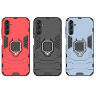 Samsung Galaxy A14 Hoesje - MobyDefend Dubbelgelaagde Pantsercase Met Standaard - Rood