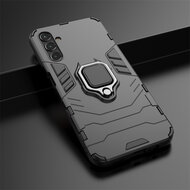 Samsung Galaxy A14 Hoesje - MobyDefend Dubbelgelaagde Pantsercase Met Standaard - Rood