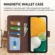 Samsung Galaxy A14 Hoesje - MobyDefend Luxe Wallet Book Case (Sluiting Zijkant) - Bruin