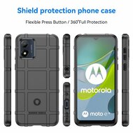 Motorola Moto E13 Hoesje, Rugged Shield TPU Gelcase, Zwart