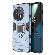 OnePlus 11 Hoesje - MobyDefend Dubbelgelaagde Pantsercase Met Standaard - Blauw