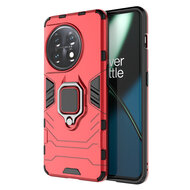 OnePlus 11 Hoesje - MobyDefend Dubbelgelaagde Pantsercase Met Standaard - Rood