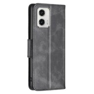 Motorola Moto G73 Hoesje - MobyDefend Wallet Book Case Met Koord - Zwart