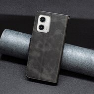 Motorola Moto G73 Hoesje - MobyDefend Wallet Book Case Met Koord - Zwart