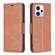 Motorola Moto G13 / G23 / G53 Hoesje - MobyDefend Wallet Book Case Met Koord - Bruin