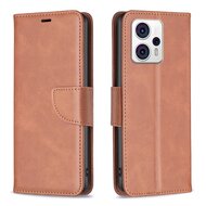 Motorola Moto G13 / G23 / G53 Hoesje, MobyDefend Wallet Book Case Met Koord, Bruin