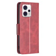 Motorola Moto G13 / G23 / G53 Hoesje, MobyDefend Wallet Book Case Met Koord, Rood