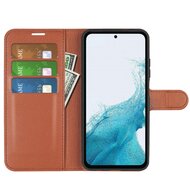 Samsung Galaxy A54 Hoesje, MobyDefend Kunstleren Wallet Book Case (Sluiting Voorkant), Bruin