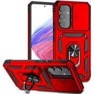 Samsung Galaxy A14 Hoesje - MobyDefend Pantsercase Met Draaibare Ring - Rood