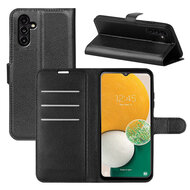 Samsung Galaxy A14 Hoesje - MobyDefend Kunstleren Wallet Book Case (Sluiting Voorkant) - Zwart