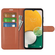 Samsung Galaxy A14 Hoesje, MobyDefend Kunstleren Wallet Book Case (Sluiting Voorkant), Bruin