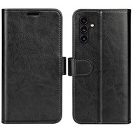 Samsung Galaxy A14 Hoesje, MobyDefend Wallet Book Case (Sluiting Achterkant), Zwart