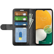 Samsung Galaxy A14 Hoesje - MobyDefend Wallet Book Case (Sluiting Achterkant) - Zwart