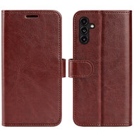 Samsung Galaxy A14 Hoesje - MobyDefend Wallet Book Case (Sluiting Achterkant) - Bruin