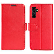 Samsung Galaxy A14 Hoesje, MobyDefend Wallet Book Case (Sluiting Achterkant), Rood