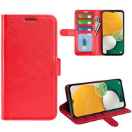 Samsung Galaxy A14 Hoesje, MobyDefend Wallet Book Case (Sluiting Achterkant), Rood