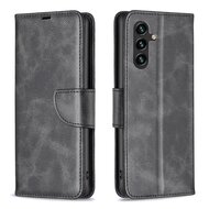 Samsung Galaxy A14 Hoesje - MobyDefend Wallet Book Case Met Koord - Zwart