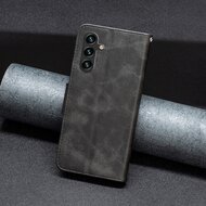 Samsung Galaxy A14 Hoesje - MobyDefend Wallet Book Case Met Koord - Zwart