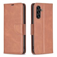 Samsung Galaxy A14 Hoesje, MobyDefend Wallet Book Case Met Koord, Bruin