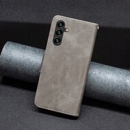 Samsung Galaxy A14 Hoesje - MobyDefend Wallet Book Case Met Koord - Grijs