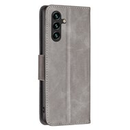 Samsung Galaxy A14 Hoesje - MobyDefend Wallet Book Case Met Koord - Grijs