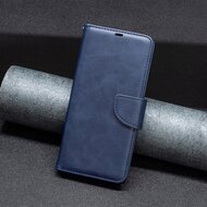 Samsung Galaxy A14 Hoesje, MobyDefend Wallet Book Case Met Koord, Blauw