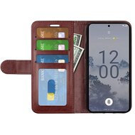 Nokia X30 Hoesje, MobyDefend Wallet Book Case (Sluiting Achterkant), Bruin